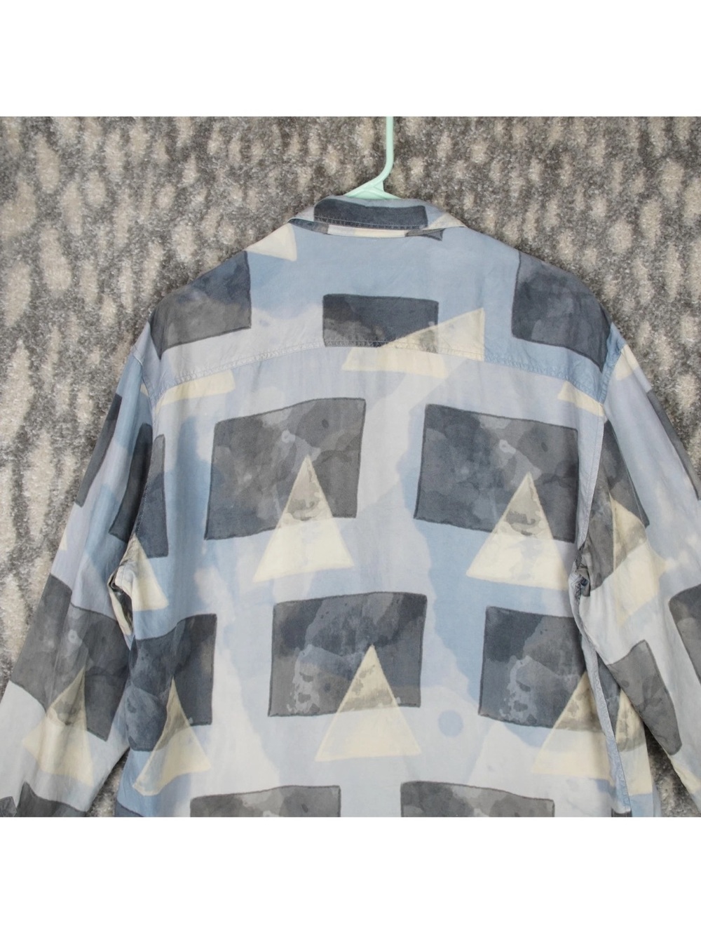 GIORGIO ARMANI Black Label Cupro Shirt Mens 16.5 42 Runway SS20 Geometric $1295 - Picture 8 of 16
